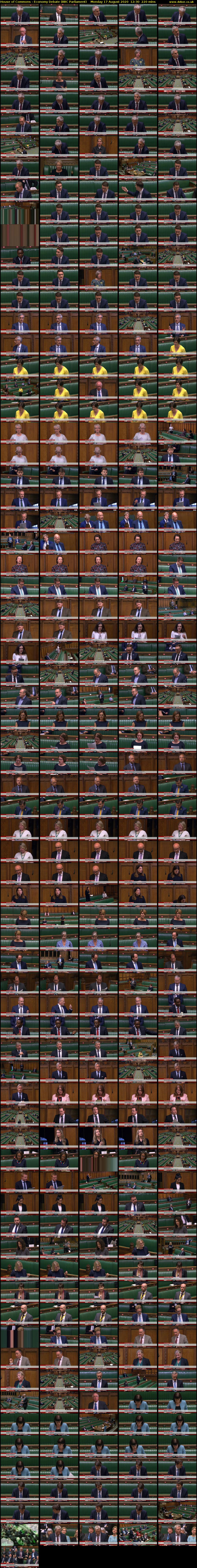 House of Commons - Economy Debate (BBC Parliament) Monday 17 August 2020 12:30 - 16:10