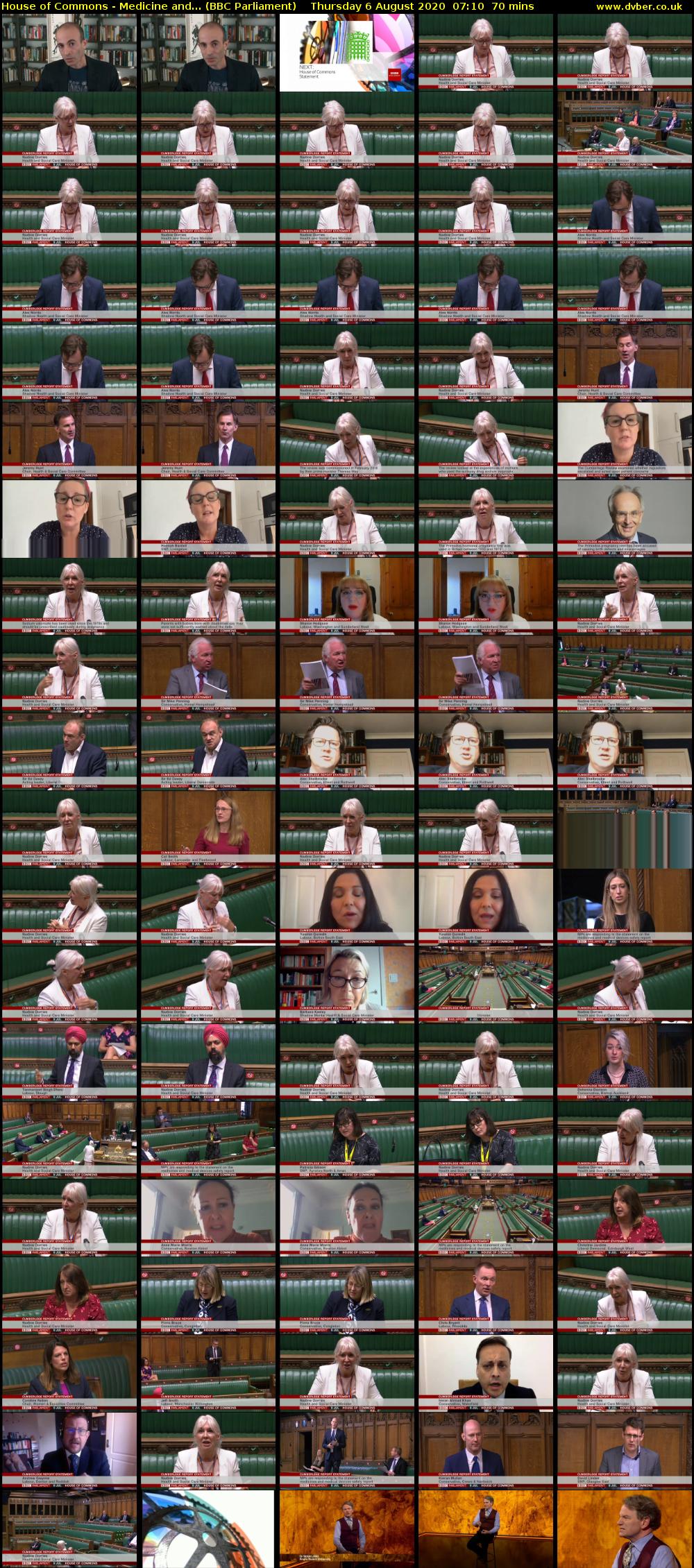 House of Commons - Medicine and... (BBC Parliament) Thursday 6 August 2020 07:10 - 08:20