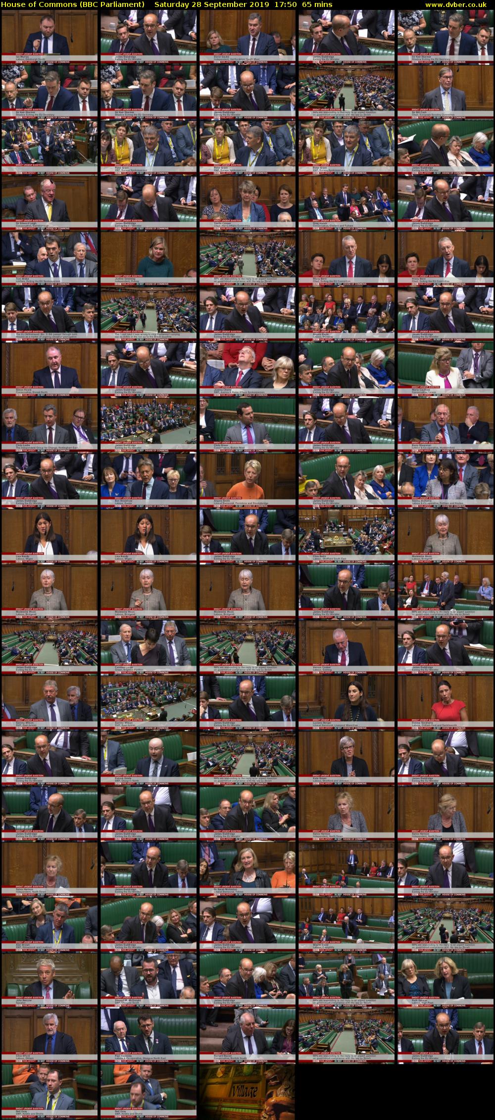 House of Commons (BBC Parliament) Saturday 28 September 2019 17:50 - 18:55