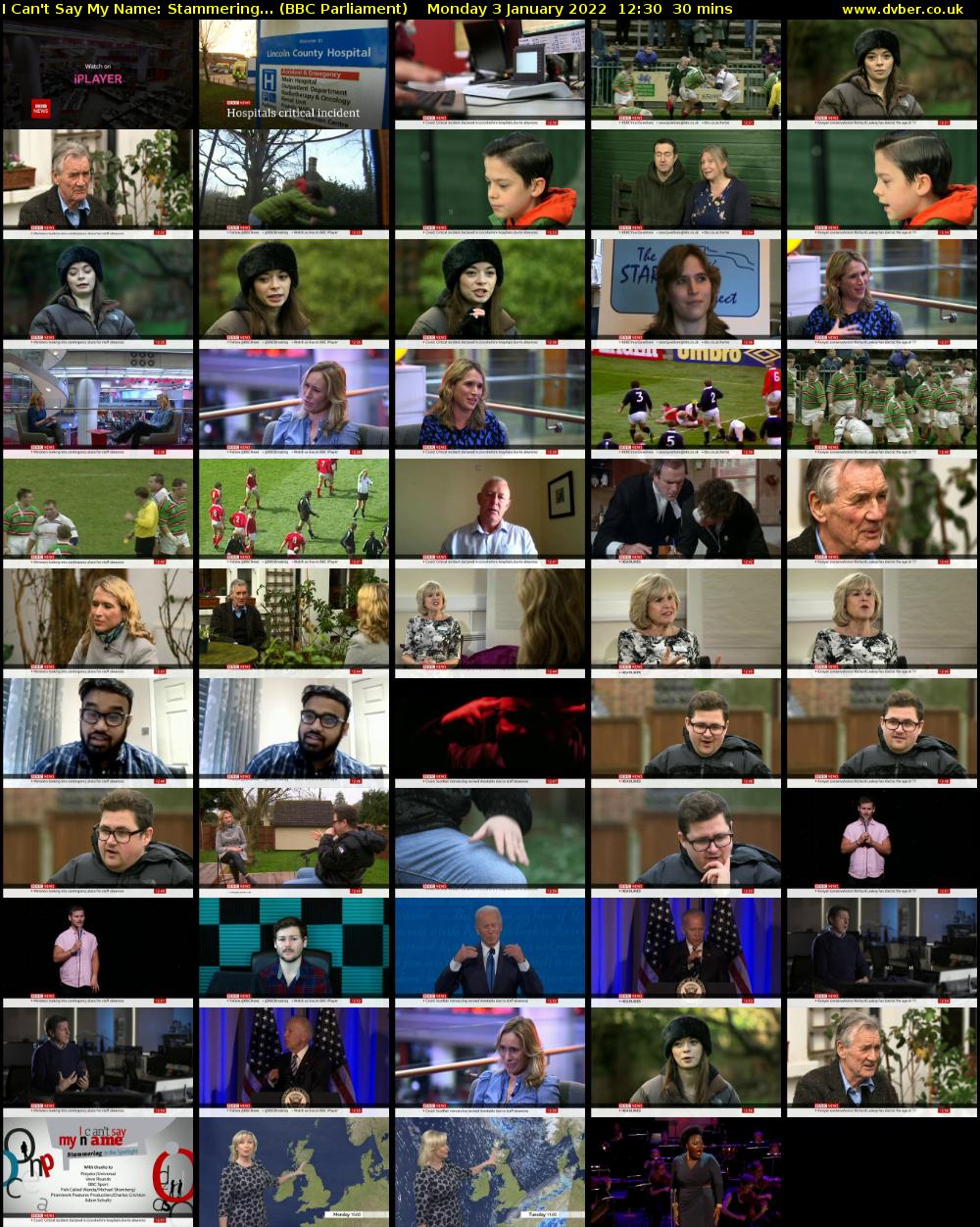 I Can't Say My Name: Stammering... (BBC Parliament) Monday 3 January 2022 12:30 - 13:00