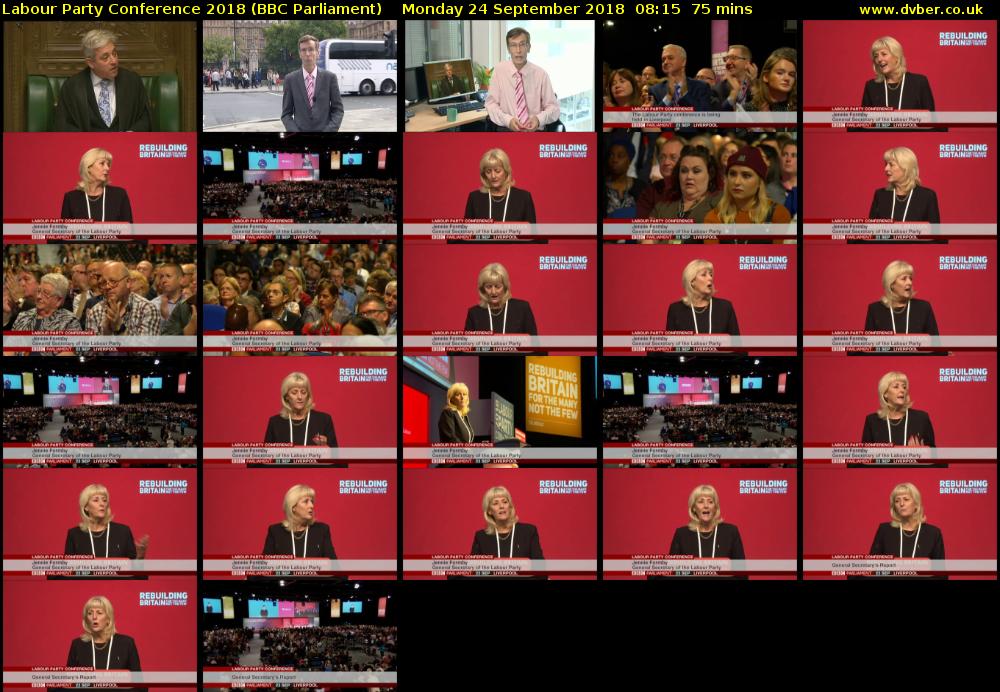 Labour Party Conference 2018 (BBC Parliament) Monday 24 September 2018 08:15 - 09:30