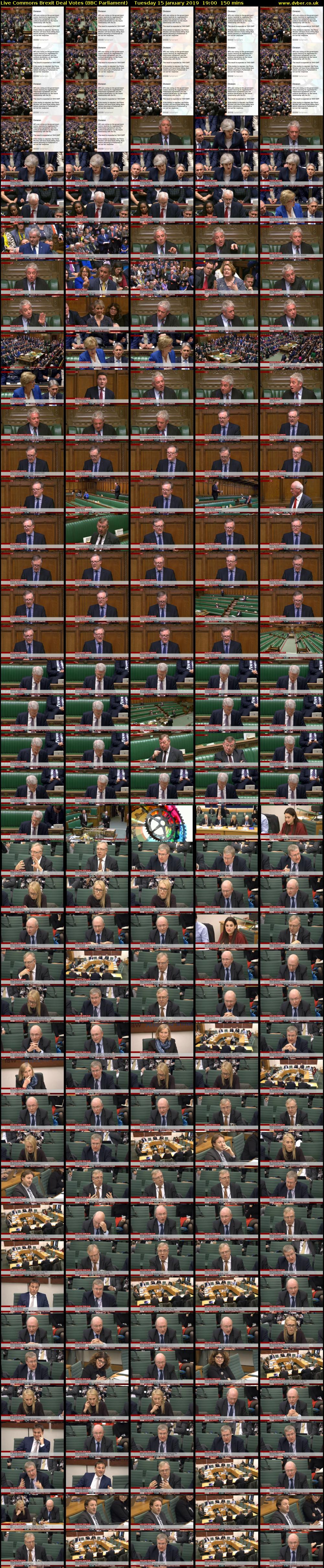 Live Commons Brexit Deal Votes (BBC Parliament) Tuesday 15 January 2019 19:00 - 21:30