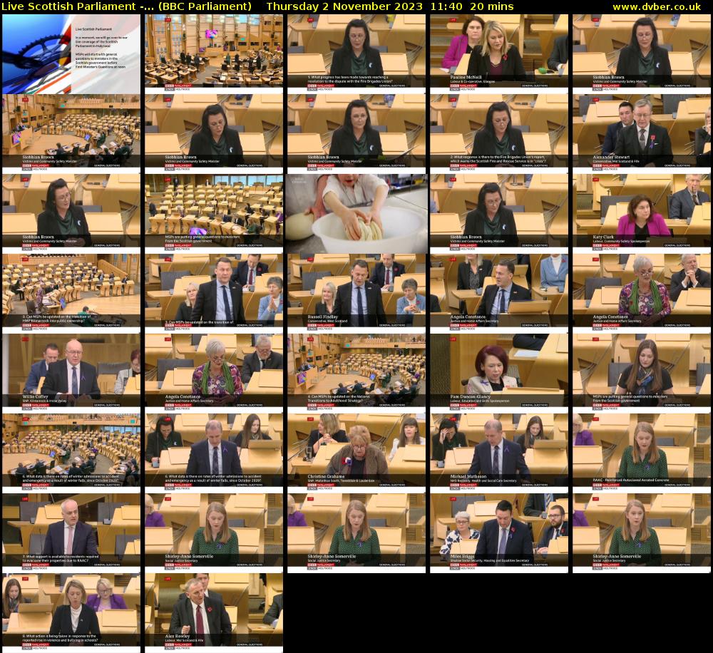 Live Scottish Parliament -... (BBC Parliament) Thursday 2 November 2023 11:40 - 12:00