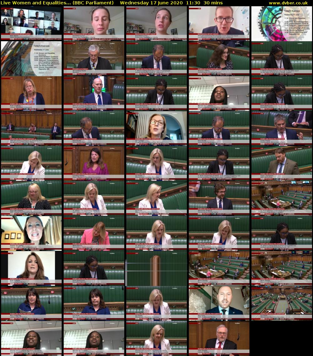 Live Women and Equalities... (BBC Parliament) Wednesday 17 June 2020 11:30 - 12:00