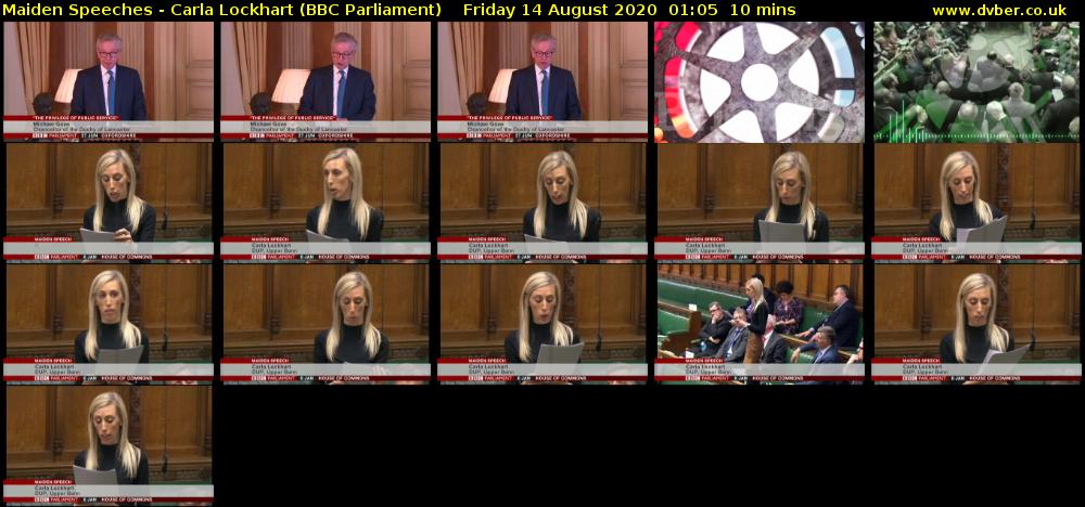 Maiden Speeches - Carla Lockhart (BBC Parliament) Friday 14 August 2020 01:05 - 01:15