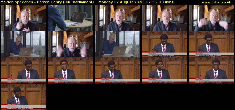 Maiden Speeches - Darren Henry (BBC Parliament) Monday 17 August 2020 17:35 - 17:45