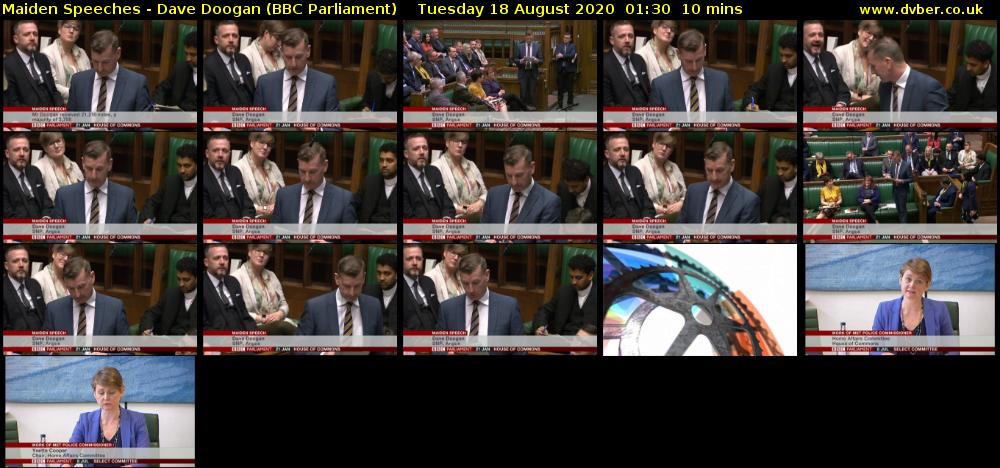 Maiden Speeches - Dave Doogan (BBC Parliament) Tuesday 18 August 2020 01:30 - 01:40
