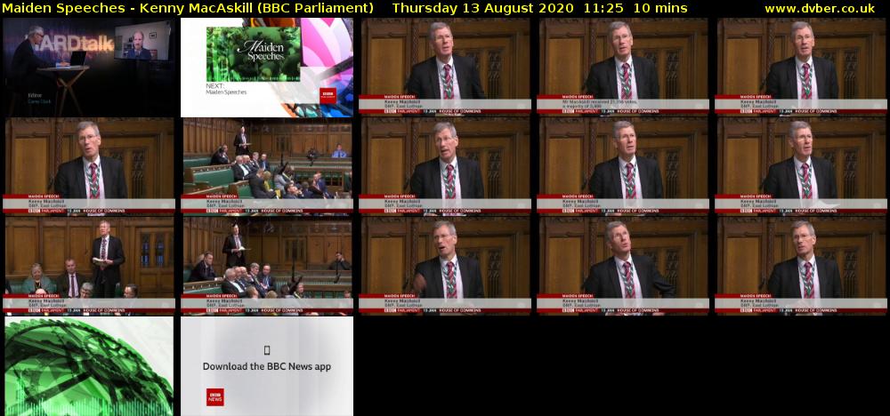 Maiden Speeches - Kenny MacAskill (BBC Parliament) Thursday 13 August 2020 11:25 - 11:35