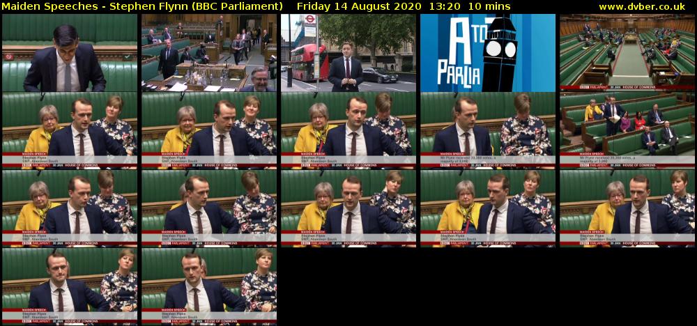 Maiden Speeches - Stephen Flynn (BBC Parliament) Friday 14 August 2020 13:20 - 13:30
