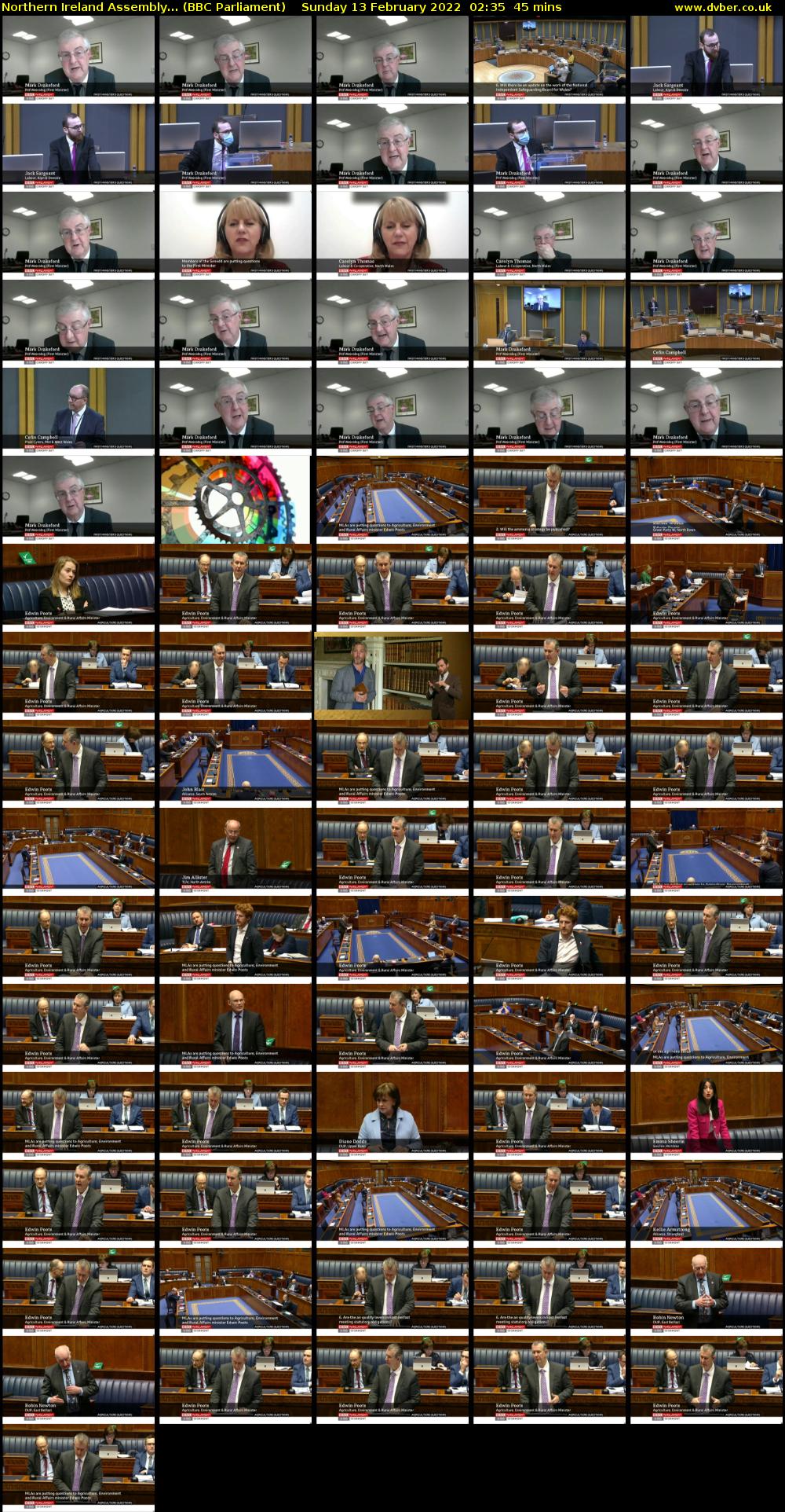 Northern Ireland Assembly... (BBC Parliament) Sunday 13 February 2022 02:35 - 03:20