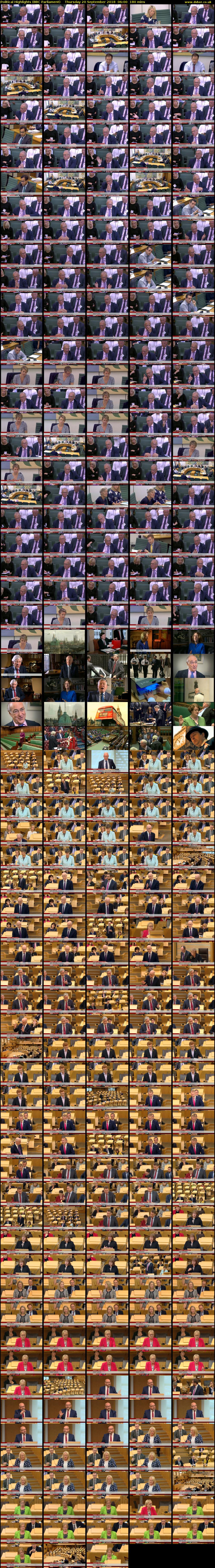 Political Highlights (BBC Parliament) Thursday 20 September 2018 06:00 - 09:00