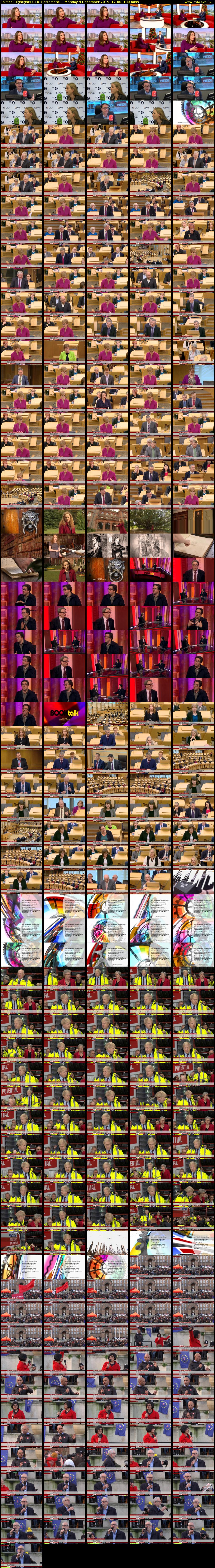Political Highlights (BBC Parliament) Monday 9 December 2019 12:00 - 15:00