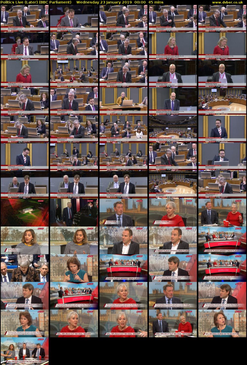 Politics Live (Later) (BBC Parliament) Wednesday 23 January 2019 00:00 - 00:45