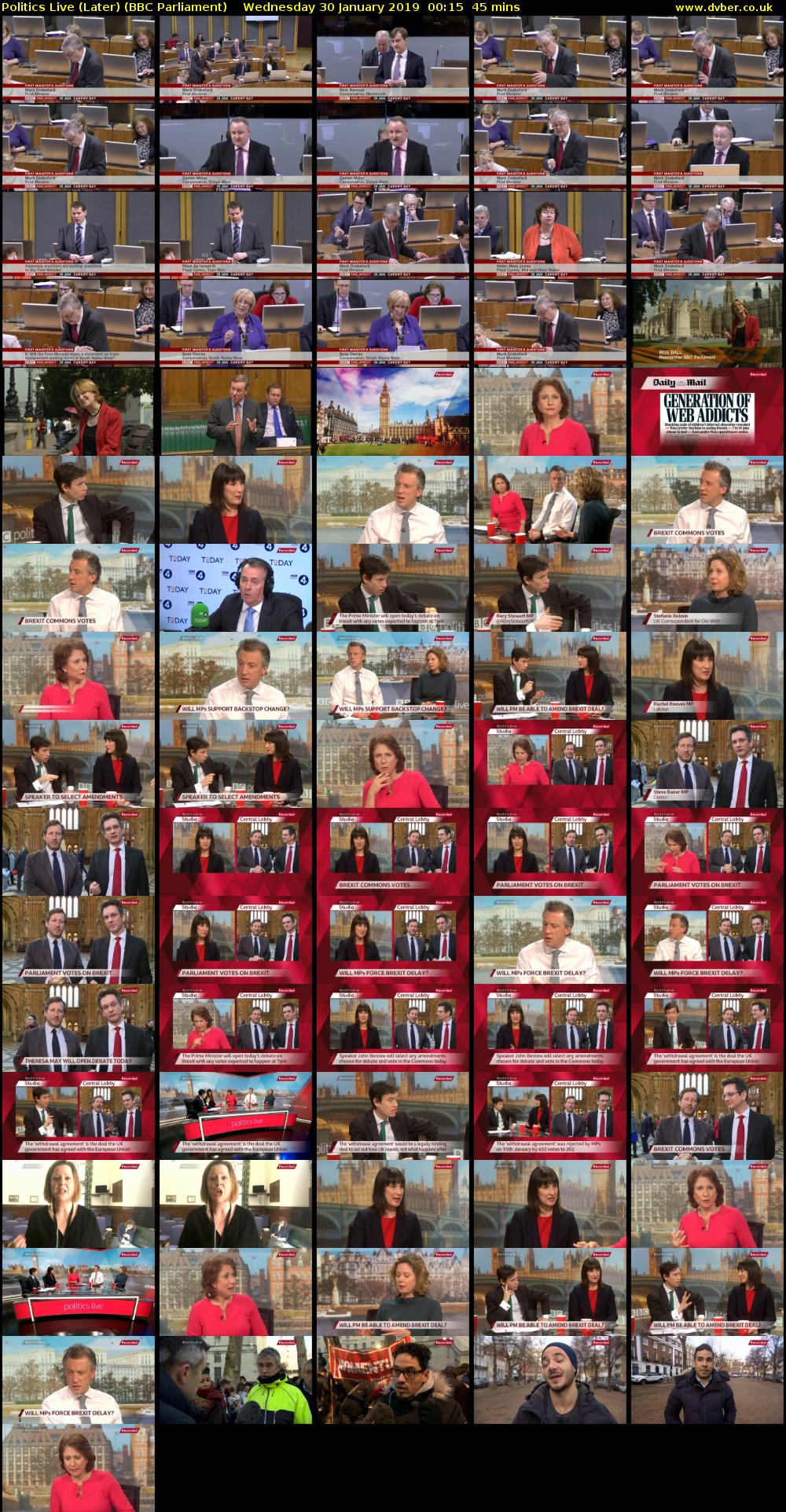 Politics Live (Later) (BBC Parliament) Wednesday 30 January 2019 00:15 - 01:00