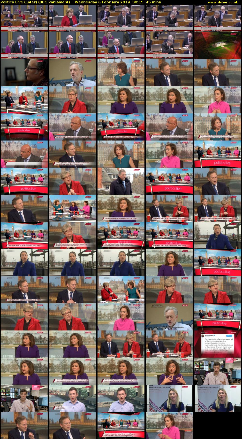 Politics Live (Later) (BBC Parliament) Wednesday 6 February 2019 00:15 - 01:00