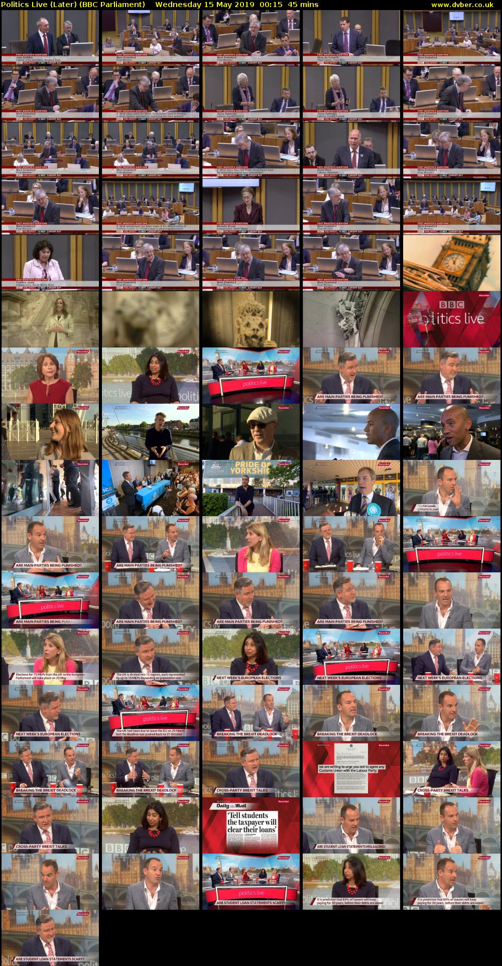 Politics Live (Later) (BBC Parliament) Wednesday 15 May 2019 00:15 - 01:00