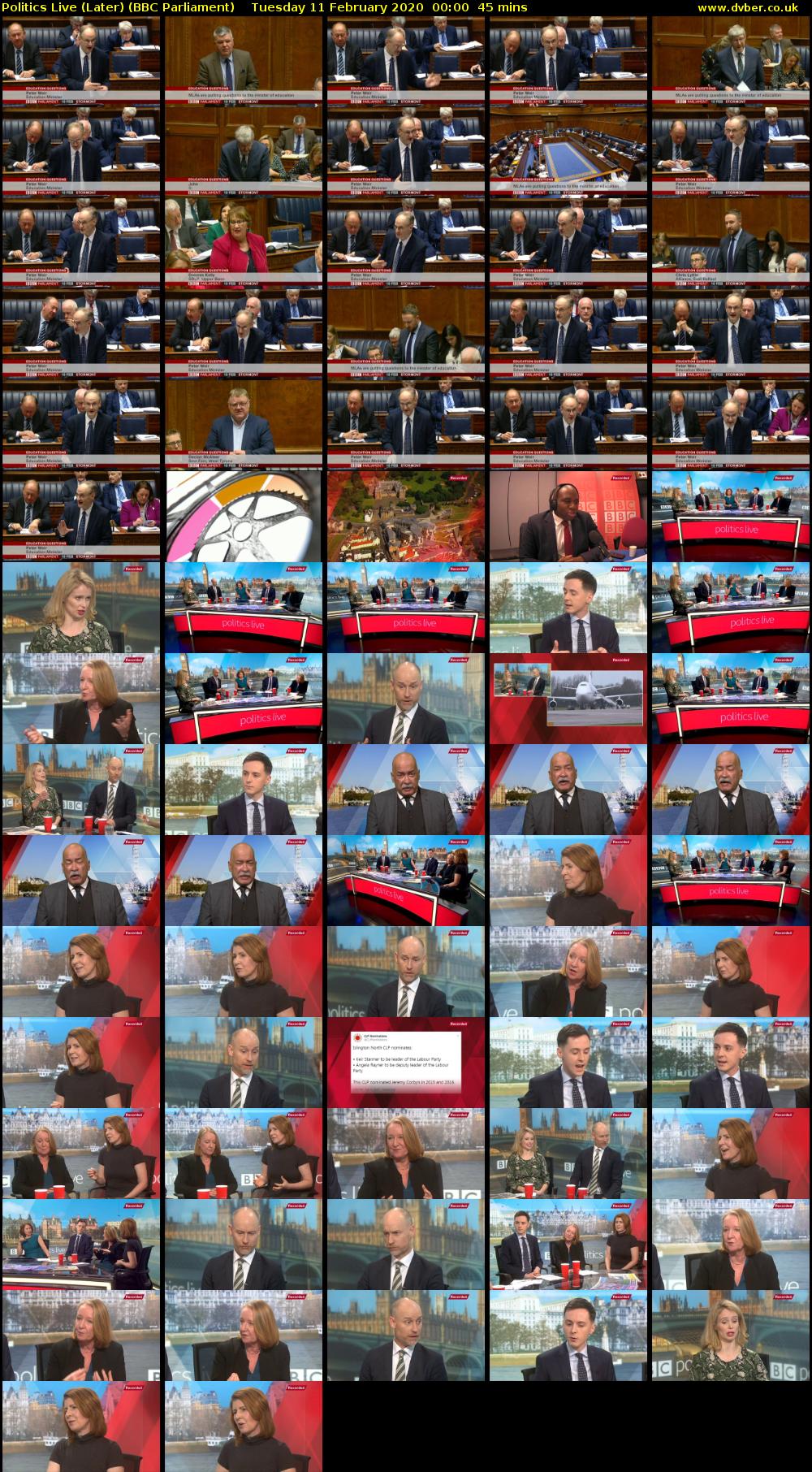 Politics Live (Later) (BBC Parliament) Tuesday 11 February 2020 00:00 - 00:45
