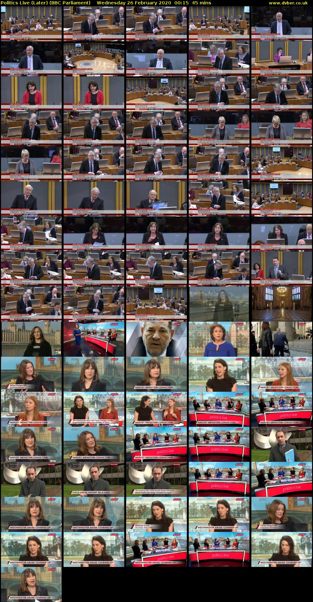 Politics Live (Later) (BBC Parliament) Wednesday 26 February 2020 00:15 - 01:00