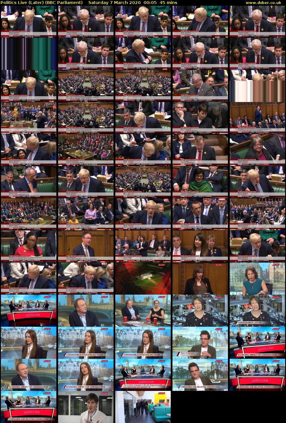 Politics Live (Later) (BBC Parliament) Saturday 7 March 2020 00:05 - 00:50