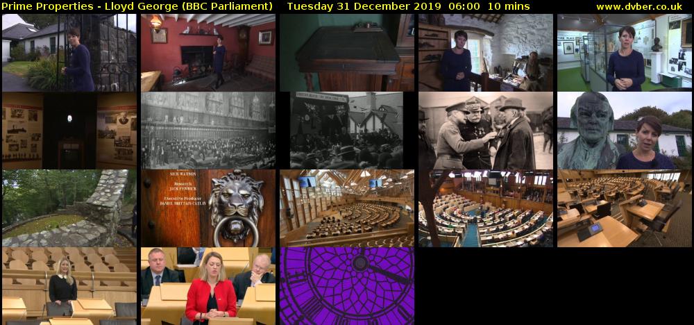 Prime Properties - Lloyd George (BBC Parliament) Tuesday 31 December 2019 06:00 - 06:10
