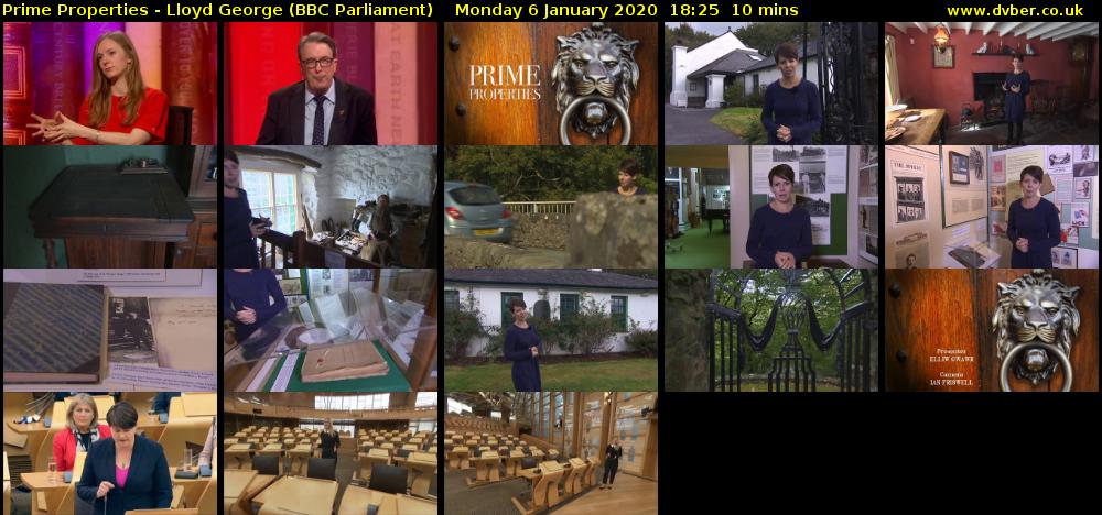 Prime Properties - Lloyd George (BBC Parliament) Monday 6 January 2020 18:25 - 18:35
