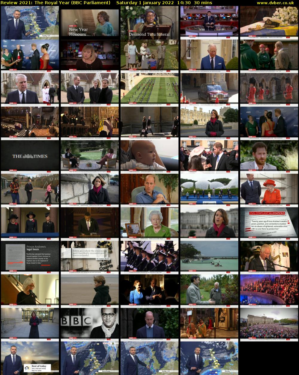 Review 2021: The Royal Year (BBC Parliament) Saturday 1 January 2022 14:30 - 15:00