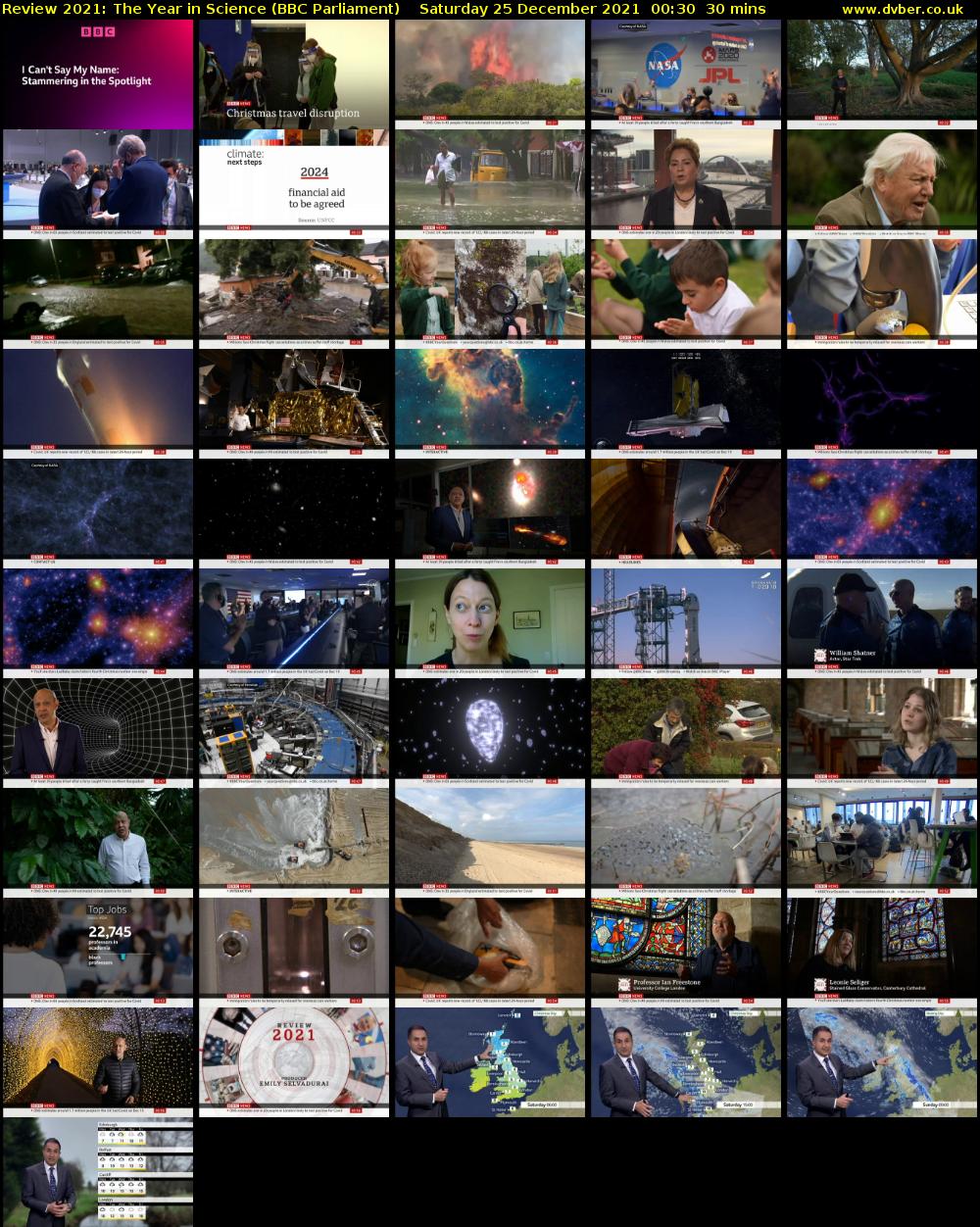 Review 2021: The Year in Science (BBC Parliament) Saturday 25 December 2021 00:30 - 01:00