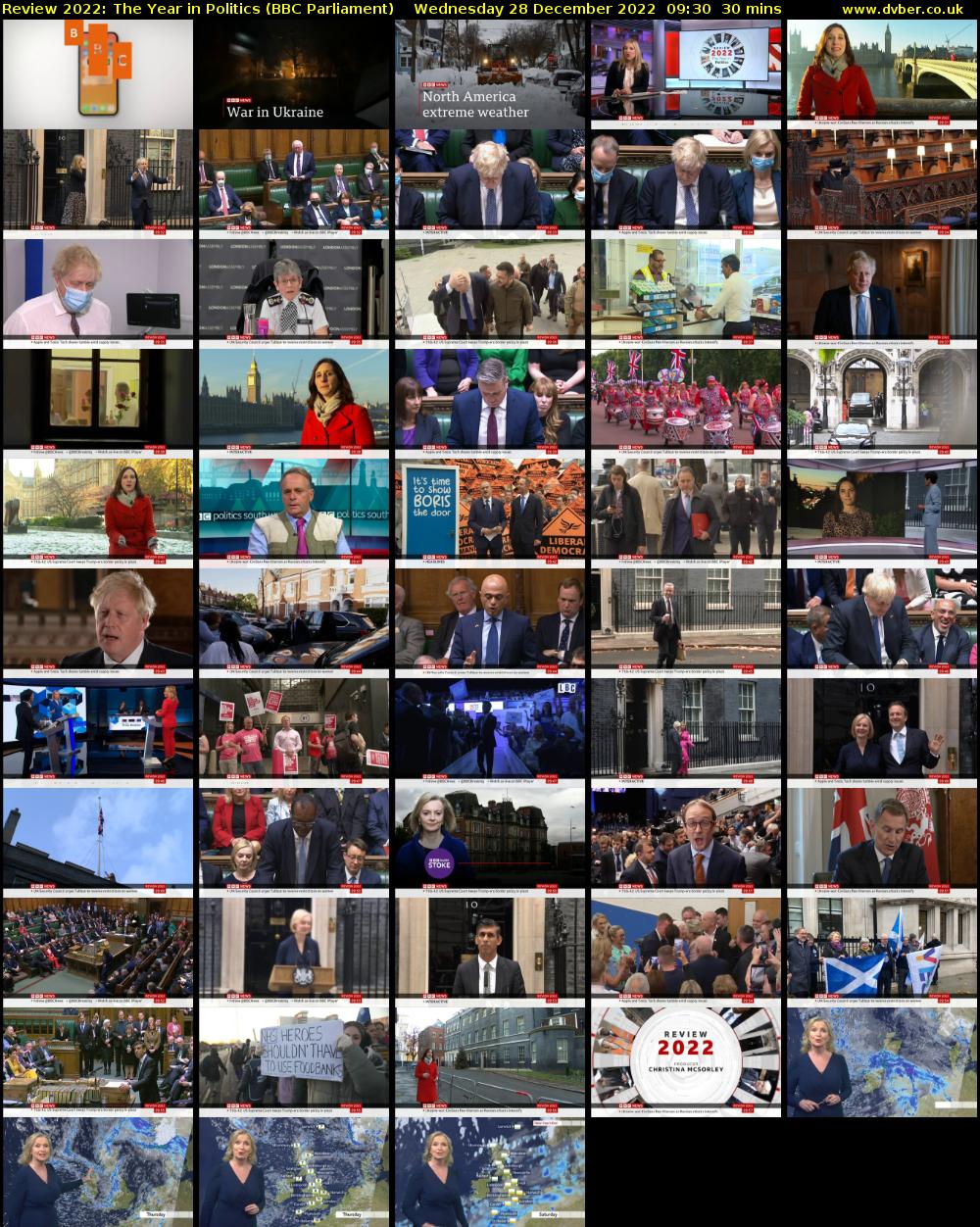 Review 2022: The Year in Politics (BBC Parliament) Wednesday 28 December 2022 09:30 - 10:00