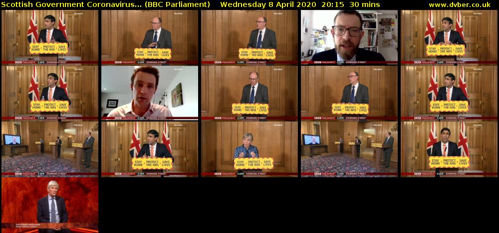 Scottish Government Coronavirus... (BBC Parliament) Wednesday 8 April 2020 20:15 - 20:45