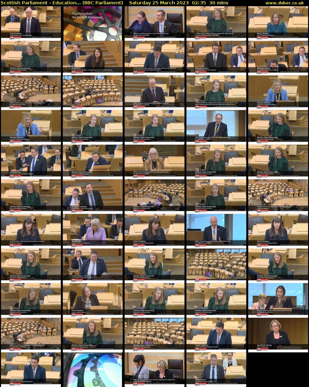 Scottish Parliament - Education... (BBC Parliament) Saturday 25 March 2023 02:35 - 03:05