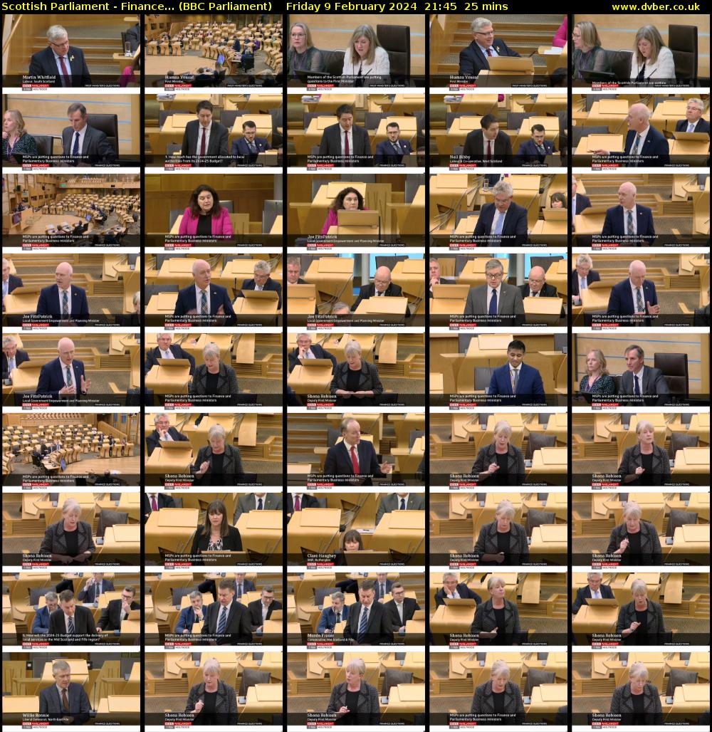 Scottish Parliament - Finance... (BBC Parliament) Friday 9 February 2024 21:45 - 22:10