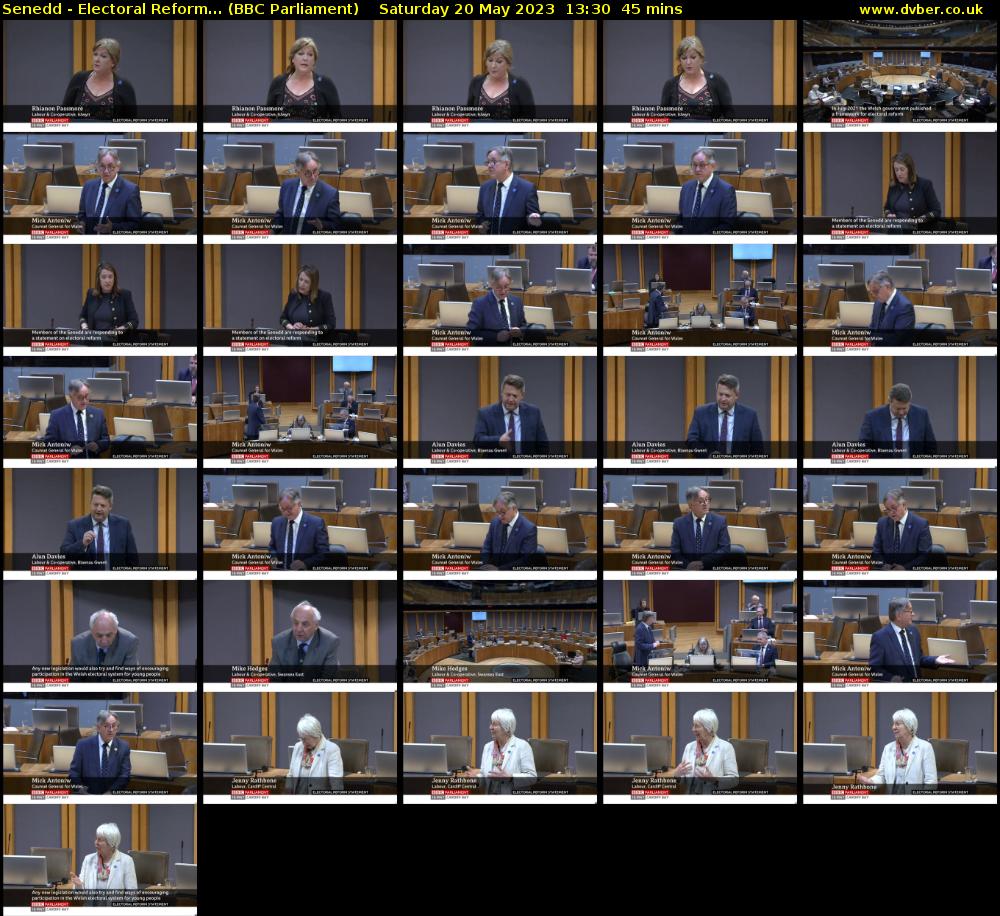 Senedd - Electoral Reform... (BBC Parliament) Saturday 20 May 2023 13:30 - 14:15