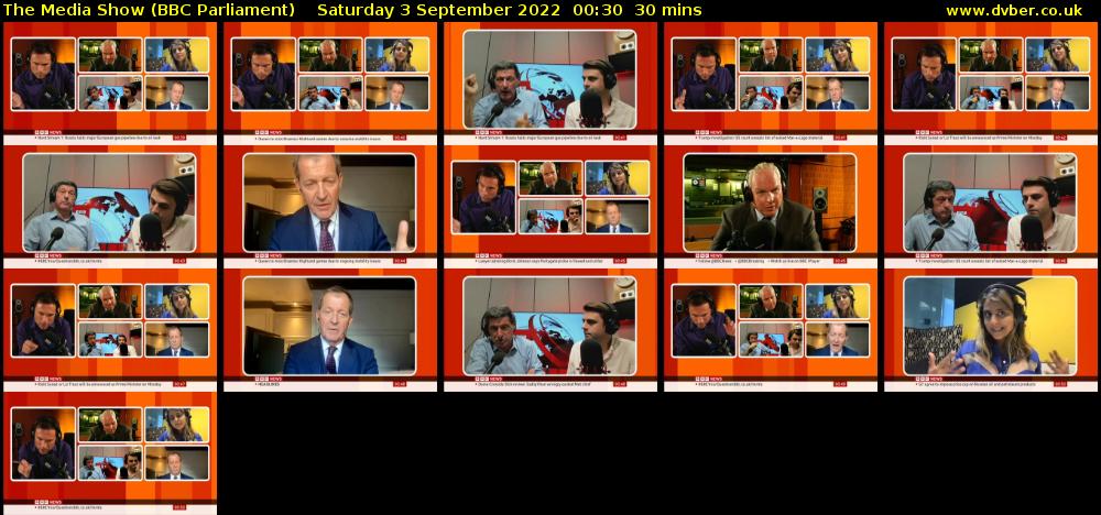 The Media Show (BBC Parliament) Saturday 3 September 2022 00:30 - 01:00