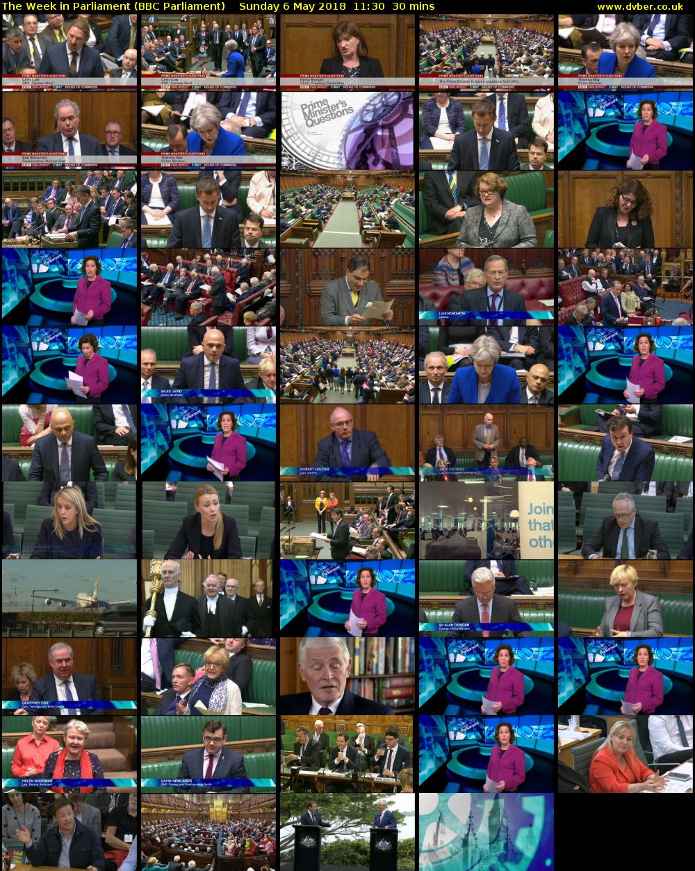 The Week in Parliament (BBC Parliament) Sunday 6 May 2018 11:30 - 12:00