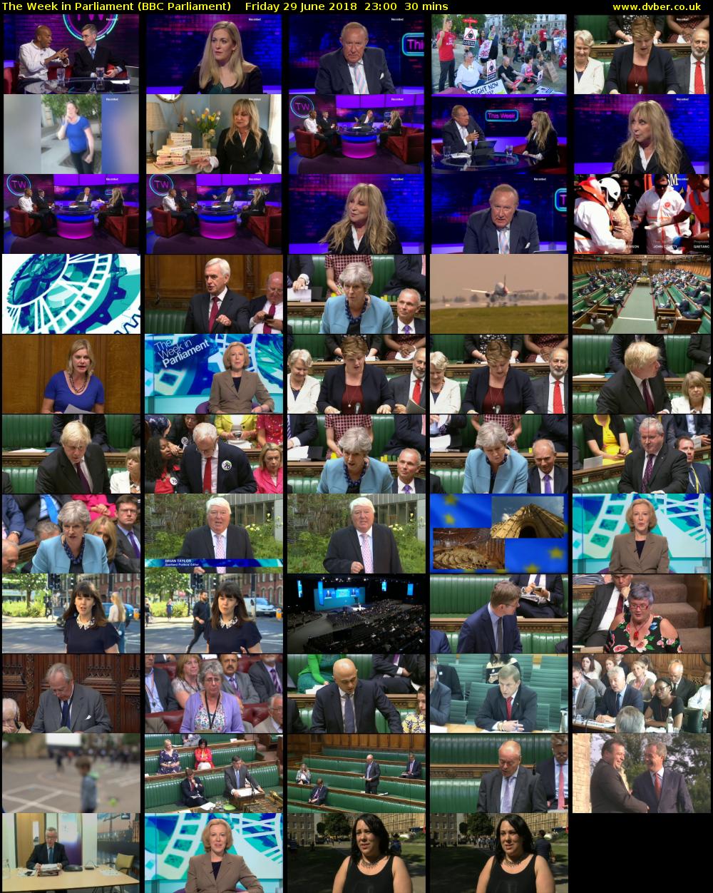 The Week in Parliament (BBC Parliament) Friday 29 June 2018 23:00 - 23:30
