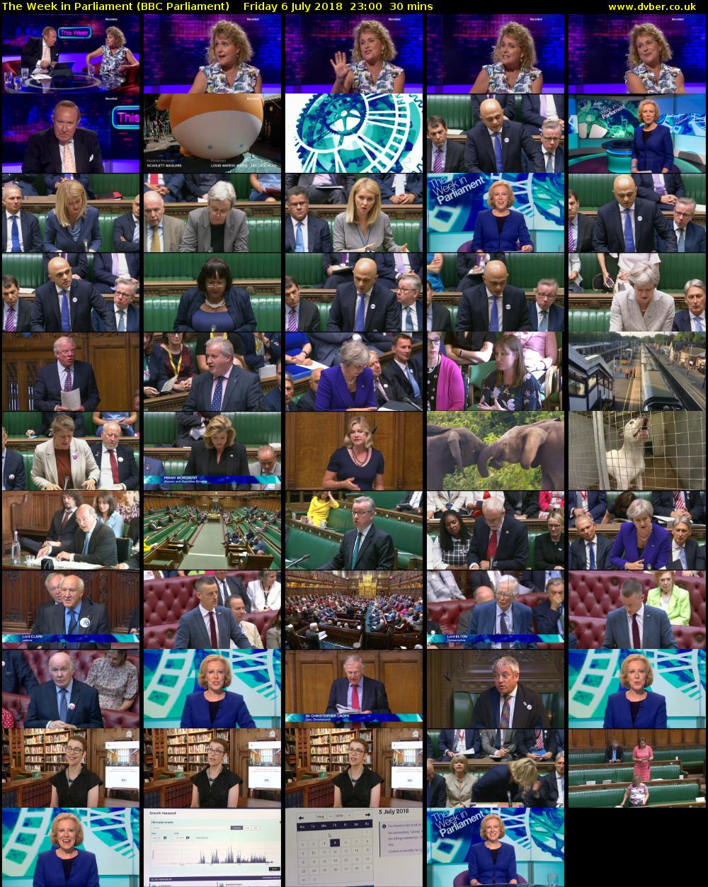 The Week in Parliament (BBC Parliament) Friday 6 July 2018 23:00 - 23:30