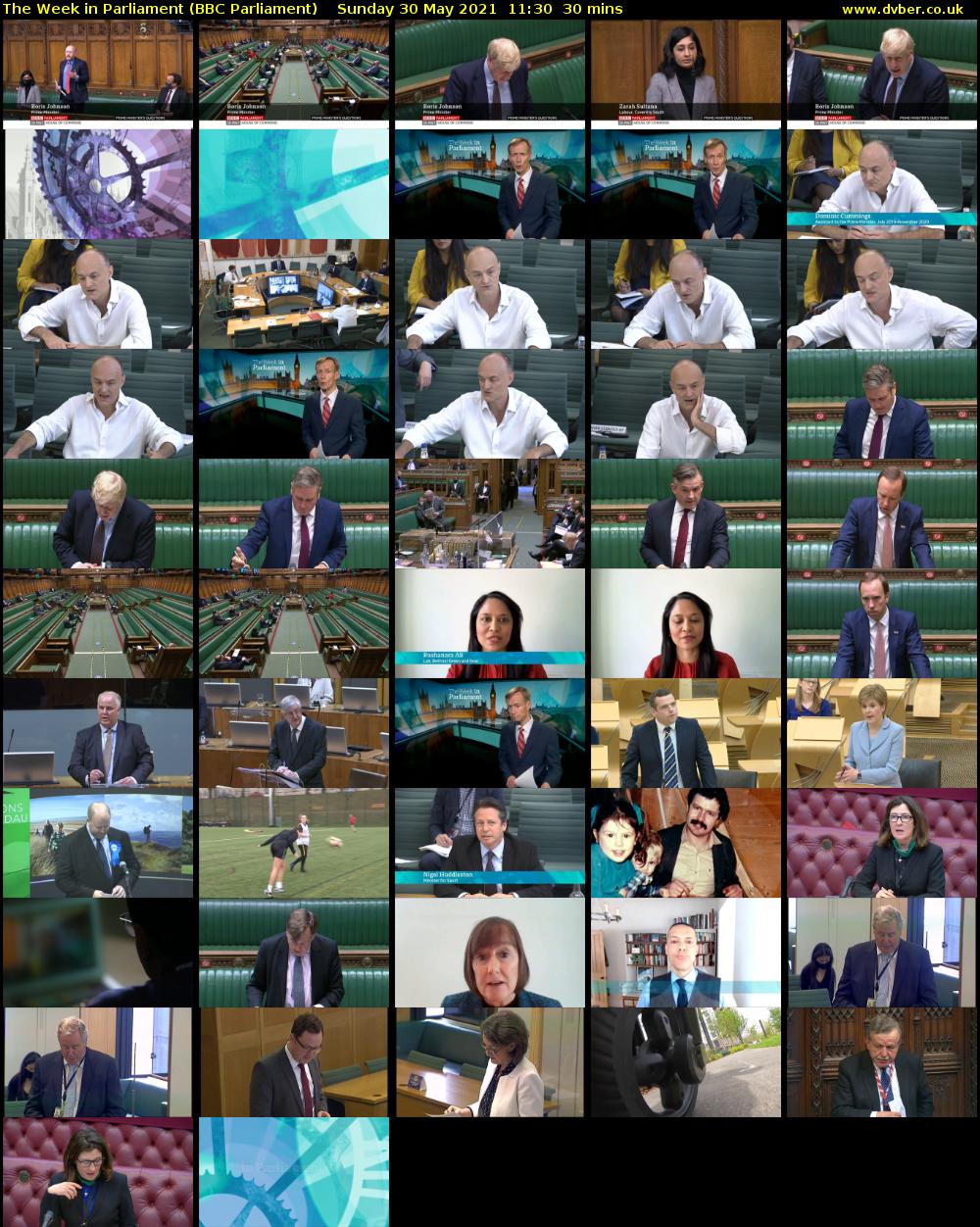 The Week in Parliament (BBC Parliament) Sunday 30 May 2021 11:30 - 12:00