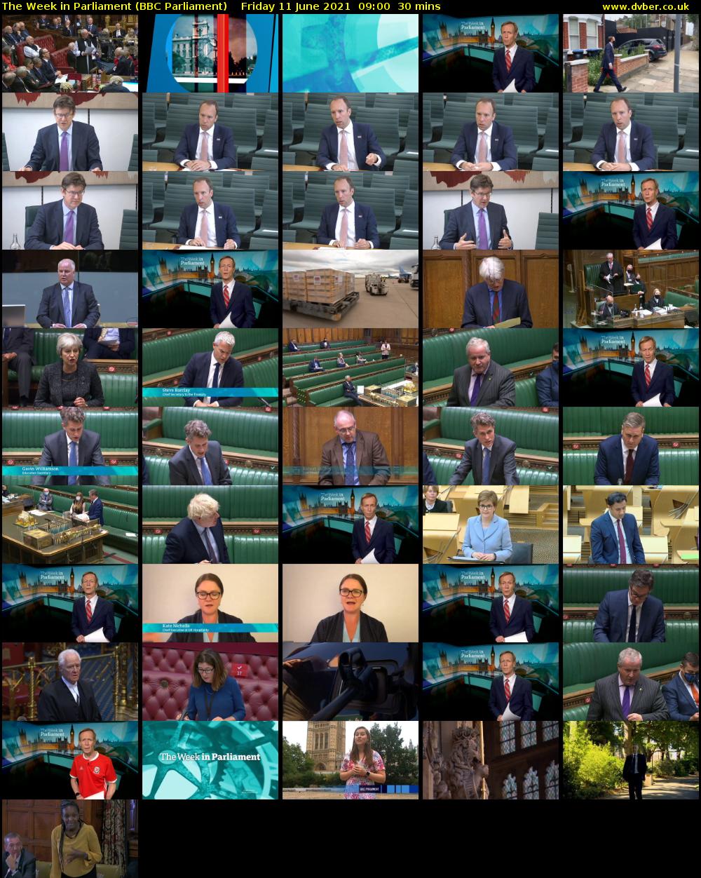 The Week in Parliament (BBC Parliament) Friday 11 June 2021 09:00 - 09:30