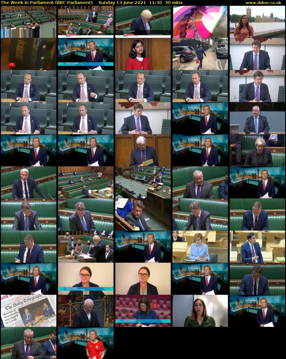 The Week in Parliament (BBC Parliament) Sunday 13 June 2021 11:30 - 12:00
