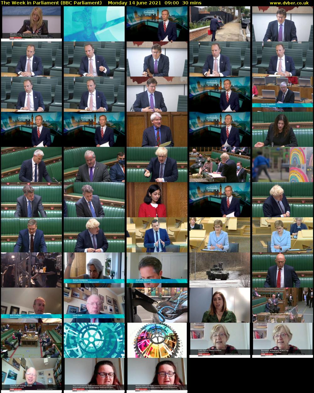 The Week in Parliament (BBC Parliament) Monday 14 June 2021 09:00 - 09:30