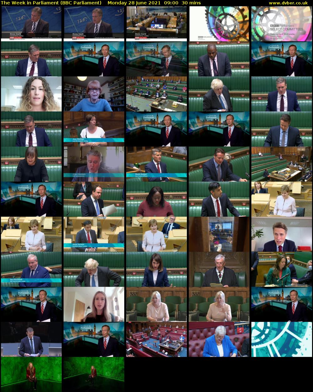 The Week in Parliament (BBC Parliament) Monday 28 June 2021 09:00 - 09:30