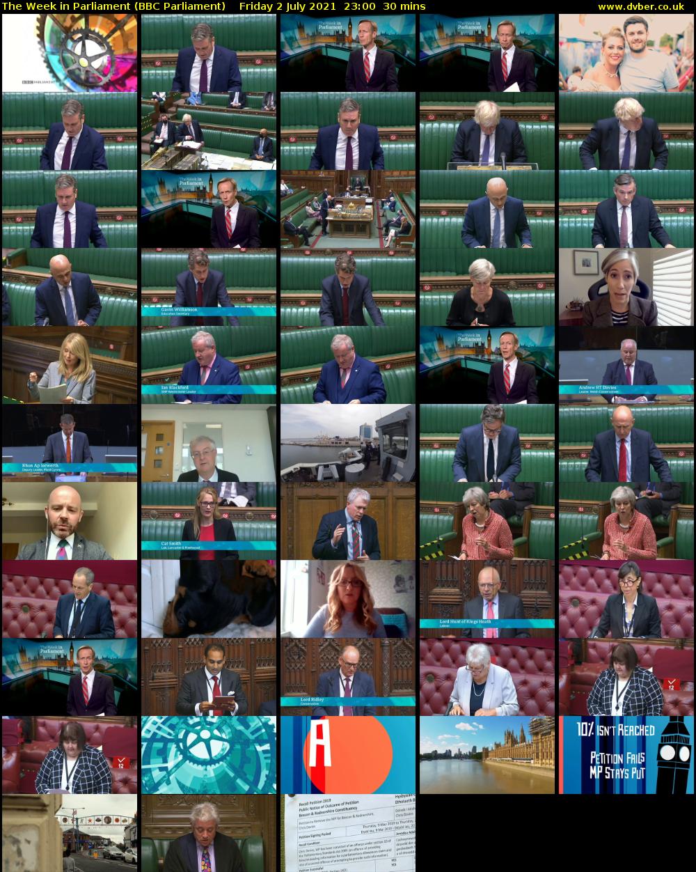 The Week in Parliament (BBC Parliament) Friday 2 July 2021 23:00 - 23:30