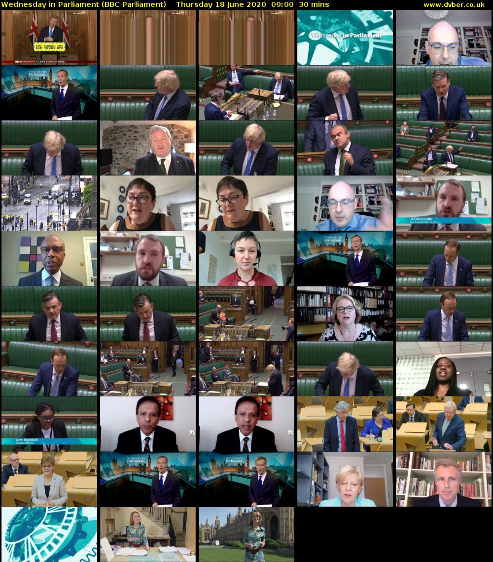 Wednesday in Parliament (BBC Parliament) Thursday 18 June 2020 09:00 - 09:30