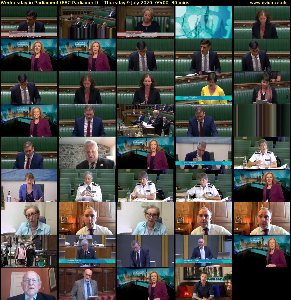 Wednesday in Parliament (BBC Parliament) Thursday 9 July 2020 09:00 - 09:30