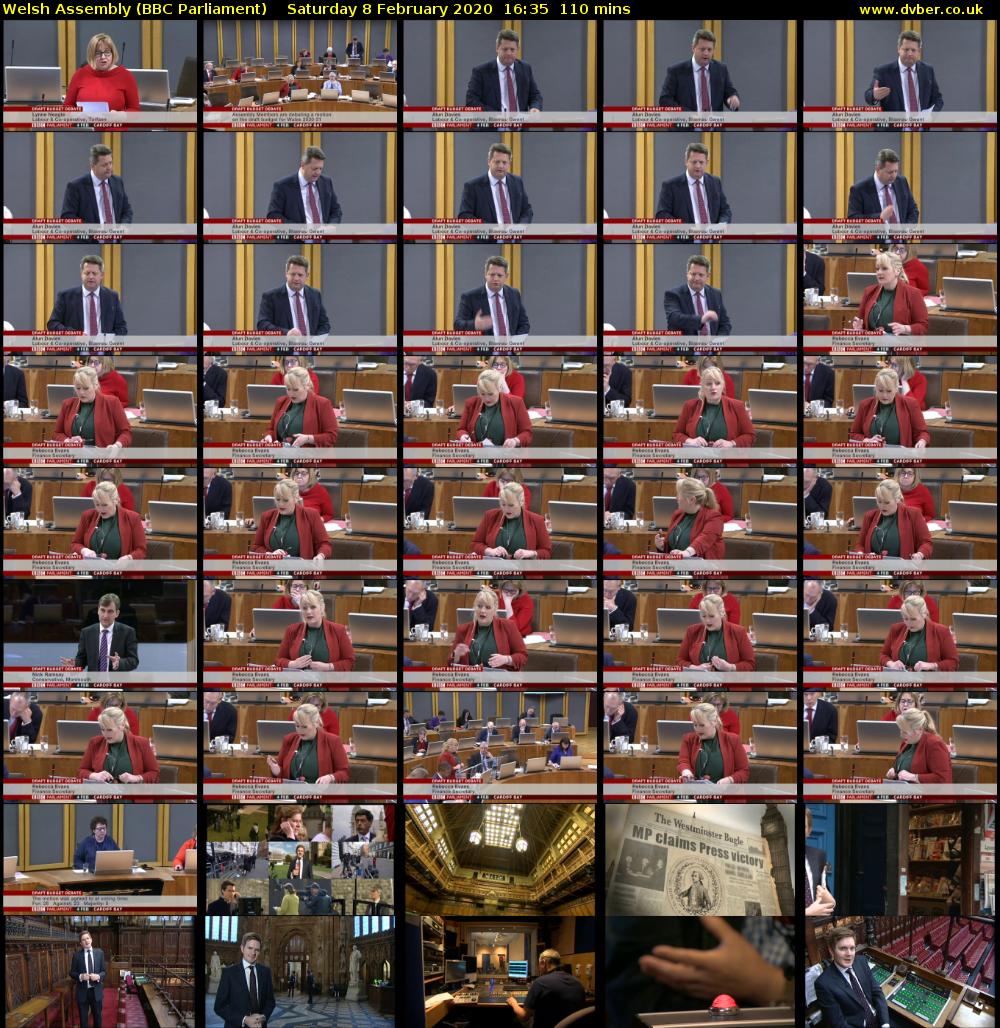 Welsh Assembly (BBC Parliament) Saturday 8 February 2020 16:35 - 18:25