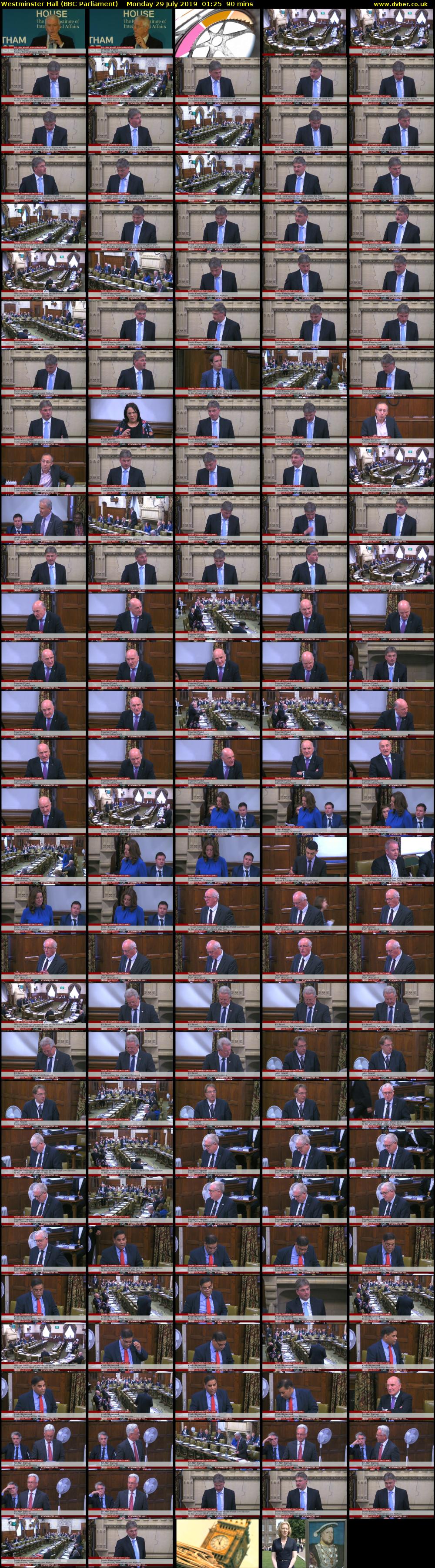Westminster Hall (BBC Parliament) Monday 29 July 2019 01:25 - 02:55