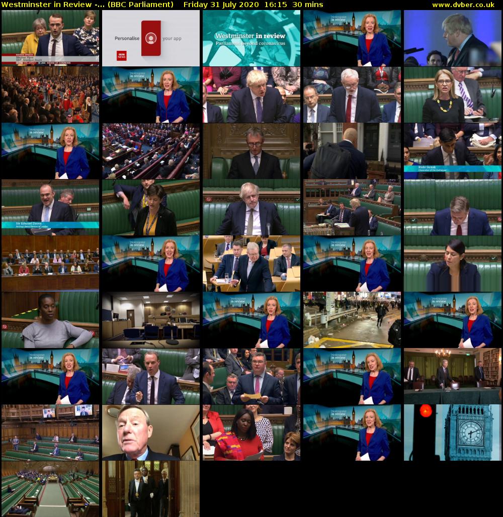 Westminster in Review -... (BBC Parliament) Friday 31 July 2020 16:15 - 16:45