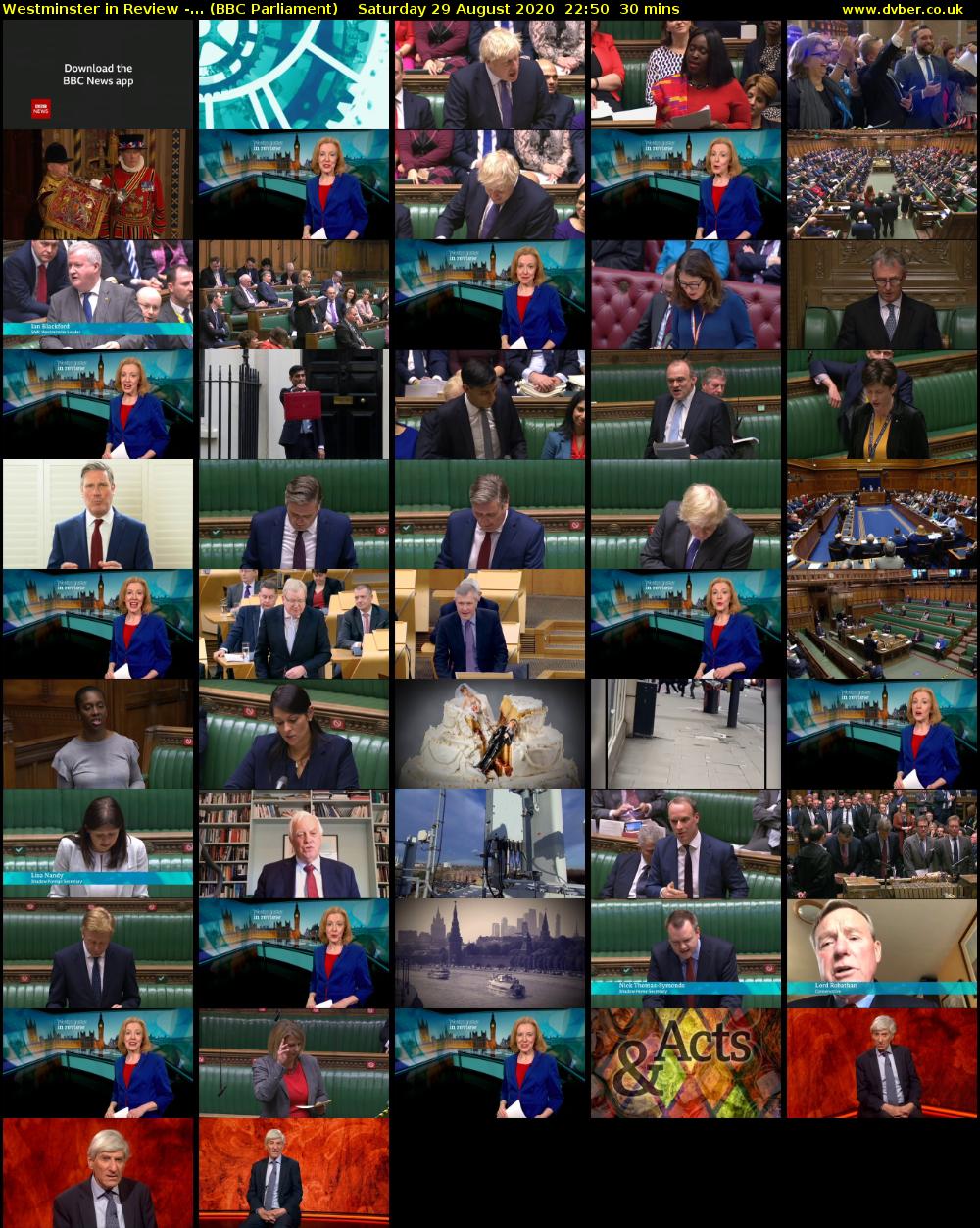 Westminster in Review -... (BBC Parliament) Saturday 29 August 2020 22:50 - 23:20