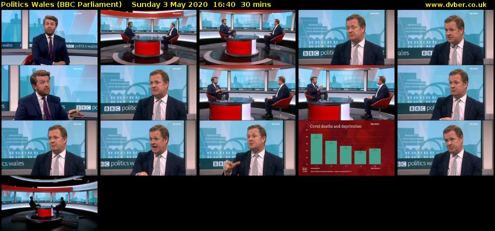 politics wales (BBC Parliament) Sunday 3 May 2020 16:40 - 17:10