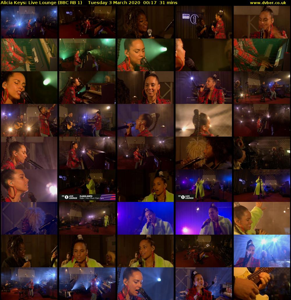 Alicia Keys: Live Lounge (BBC RB 1) Tuesday 3 March 2020 00:17 - 00:48